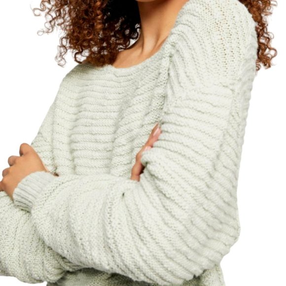 Free People NWT Menace Pullover Tunic Sweater in Moss Mint Green Womens Size XS - Picture 3 of 11